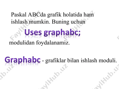 paskal abcda grafik holatida ishlash — PPT