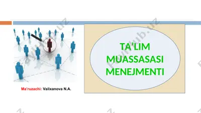 ta'lim muassasasi menejmenti — PPT