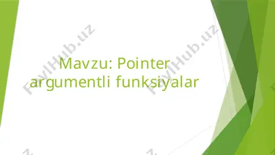 pointer argumentli funksiyalar — PPTX