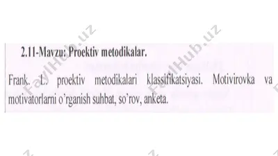 psixologik tadqiqotlar metodikasi — PPTX
