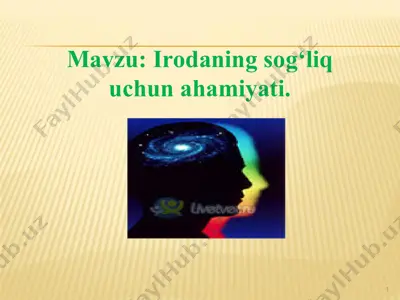 irodaning sog‘liq uchun ahamiyati — PPT