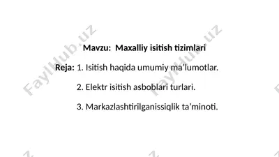 isitish tizimlari — PPTX
