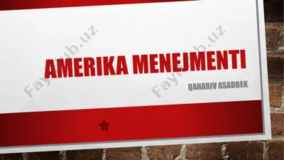 amerika menejmenti — PPTX