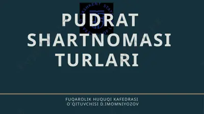 pudrat shartnomasi — PPTX