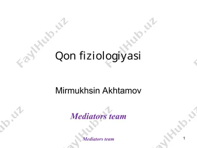 qon fiziologiyasi — PPT