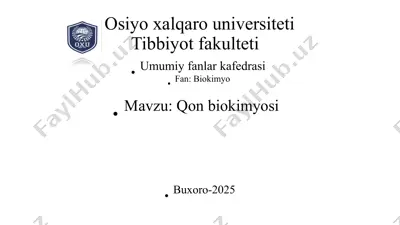qon biokimyosi — PPTX