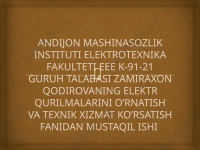 elektr jihozlari — PPTX