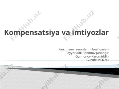 kompensatsiya va imtiyozlar — PPTX