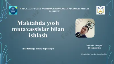 menejerlik o‘quv kursi tinglovchisi — PPTX