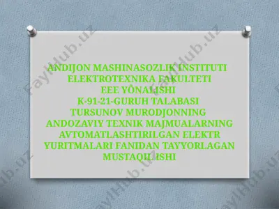 avtomatlashtirilgan elektr yuritmalari — PPTX