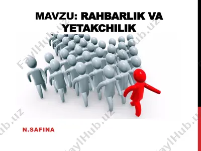 rahbarlik va yetakchilik — PPTX