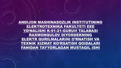elektr qurilmalarini yerga ulash konturi — PPTX