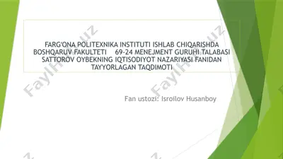 rossiya iqtisodiyoti haqida taqdimot — PPTX