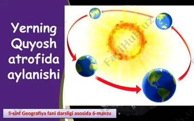 yerning quyosh atrofida aylanishi 5 -sinf — PPTX