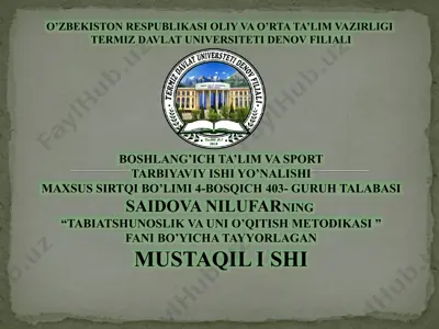 tabiatshunoslik va uni o'qitish metodikasi — PPTX