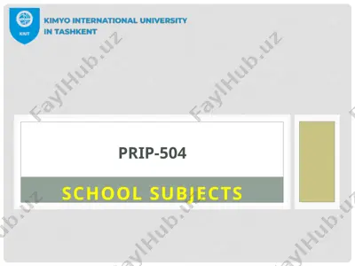 school subjects — PPTX