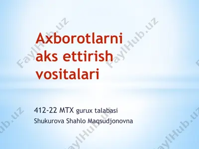 axborotlarni aks ettirish vositalari (aav)larni tabaqalash — PPTX