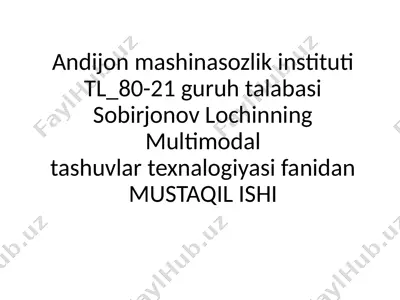 multimodal tashuvlarda bojxona operatsiyalari — PPTX