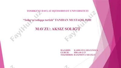 aksiz solig'i — PPTX