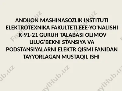 sinxron generatorlarning havo bilan sovitish tizimi — PPTX