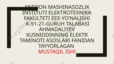 elektr yuklama grafiklari — PPTX