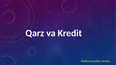 qarz va kredit — PPTX