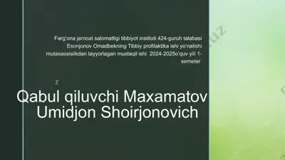 gigiyenada qo‘llaniladigan profilaktik chora tadbirlar — PPTX