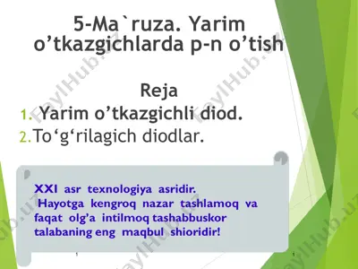 yarim o’tkazgichlarda p-n o’tish — PPT