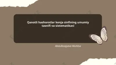 qanotli hashorotlar kenja sinfining umumiy tasnifi va sistematikasi — PPTX
