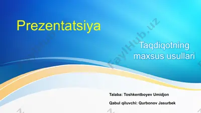 taqdiqotning maxsus usullari — PPTX