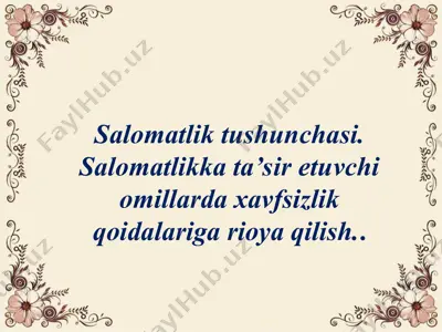 salomatlik tushunchasi va salomatlik darajasini aniqlash — PPT