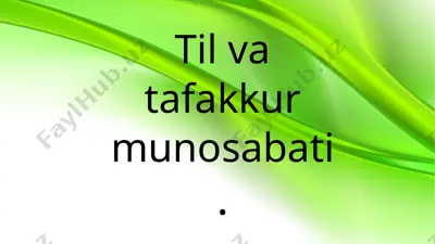 til va tafakkur munosabati — PPTX