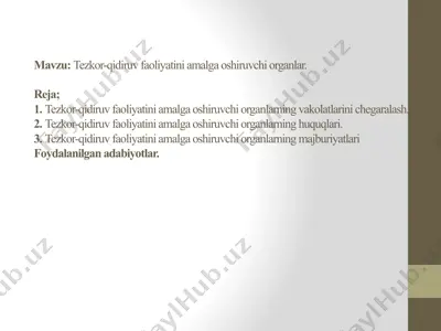 tezkor-qidiruv faoliyatini amalga oshiruvchi organlar — PPTX