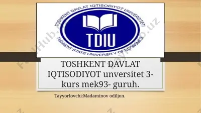 moliyaviy xavfsizlik va iqtisodiyot — PPTX