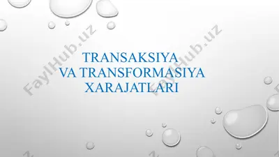 transaksiya va transformatsiya xarajatlari — PPTX