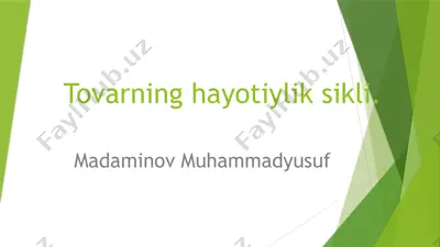 tovarning hayotiylik sikli — PPTX