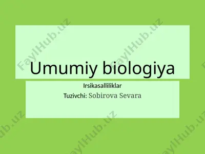umumiy biologiya — PPTX