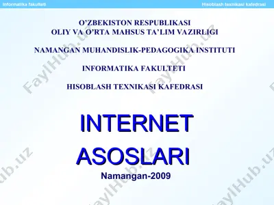 internetning asoslari — PPT