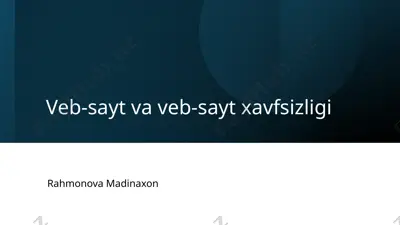 veb-sayt va veb-sayt xavfsizligi — PPTX