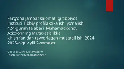 asosiy ozuqaviy moddalar — vitamin va minerallarning biologik roli — PPTX