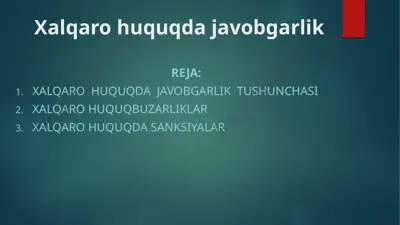 xalqaro huquqda javobgarlik — PPTX