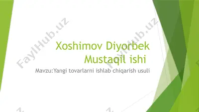 yangi tovarlar — PPTX