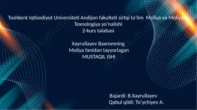 kichik kompaniyalar: mohiyati va ahamiyati, tashkil etish shakllari va korporativ maqsadlar — PPTX