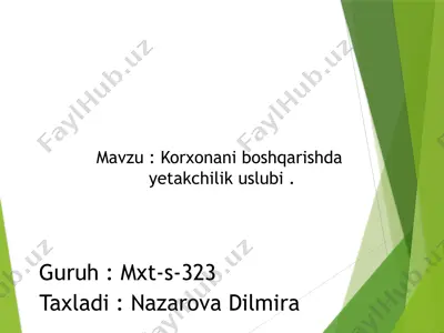 yetakchilik uslubi — PPTX