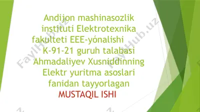 elektr yuritmalari — PPTX