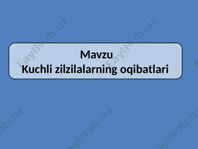 kuchli zilzilalarning oqibatlari — PPTX