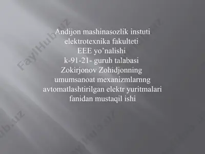 ekskavatorlar to'g'risida umumiy ma'lumotlar — PPTX