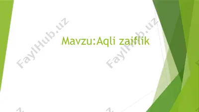 aqli zaiflik — PPTX