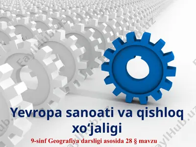 yevropa sanoati va qishloq xo‘jaligi . 9 - sinf — PPTX