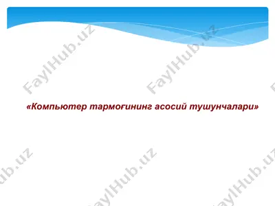 компьютер тармоғининг асосий тушунчалари — PPT